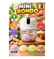 250 ml USB Şarjlı Mini Rondo – Sarımsak, Soğan, Zencefil ve Fındık Doğrayıcı