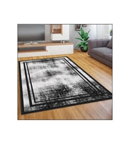Rovigo Home Dijital Baskı Yıkanabilir Kaymaz Taban Salon Halısı RVG1869-SM268 (Siyah)