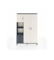 Arges Dolap 6 Raflı 3 Çekmeceli Tek Askılı 132x30x195 Antrasit-Aytaşı/Antrasit