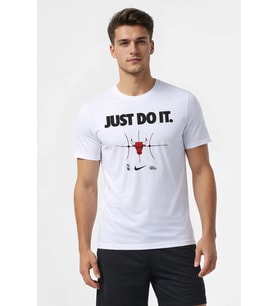 Nike Nba Chicago Bulls mens Sportwear Just Do It Erkek Spor Tişörtü Beyaz