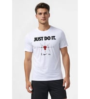 Nike Nba Chicago Bulls mens Sportwear Just Do It Erkek Spor Tişörtü Beyaz