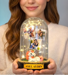 Size Özel Led Işıklı Fanus Hediyesi Unicorn Biblolu (Model 5)