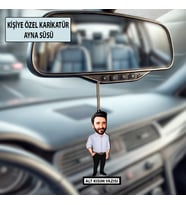 Kişiye Özel Karikatür Erkek Ayna Süsü – Araç İçi Esprili Hediyelik