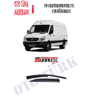 Vw Crafter Mercedes Sprinter 2008-2017 Mugen Cam Rüzgarlığı Ön (Siyah)