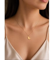 Kişiye Özel 925 Ayar Gümüş Minimal Ördek Figürlü Kolye (Gold)