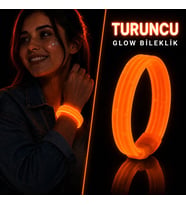 Turuncu Kalın Glow Bileklik – Kırılarak Yanan Parti ve Festival Bilekliği