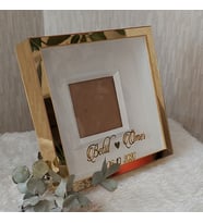 Kişiselleştirilmiş 25x25 cm Gold Ayna Anı Çerçevesi-Fotoğrafınızı Gönderin Biz Çıkartalım!