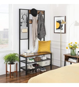 Metal Portmanto, Elbise Askılığı, Vestiyer, Ayakkabılık, Siyah, Tel Askılık