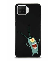 Oppo A73 Soft Premier Kapak Plankton Tasarımlı Silikon Kılıf - Siyah (Şeffaf)