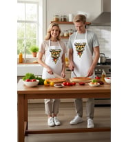 Erkek Unisex Mutfak Aşçı Önlüğü Korkunç Pizza Dilimi Yüz Baskılı Rahat Kesim Günlük Modern Şık Zarif