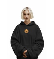 Goldendoodle Baskılı Siyah Kadın Hoodie – Oversize Kapüşonlu Sweatshirt