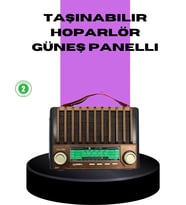 Mey İthalat® Güneş Enerjili Taşınabilir Radyo Bluetooth Hoparlör Çok Fonksiyonlu