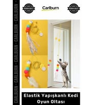 #Petshop Çanlı İnteraktif Hareketli Vantuzlu Zıplayan Egzersiz Elastik Yapışkanlı Kedi Oyun Oltası