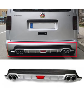 Vw Caddy Gri Difüzör Difizör Yuvarlak Egzoz Görünüm Kulaklı Tip 2004-2014