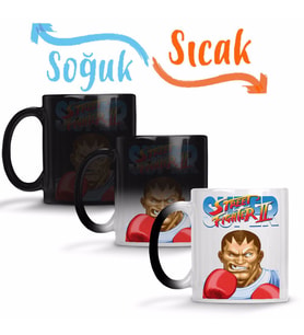 Street Fighter 2 Balrog Sihirli Kupa Bardak Porselen