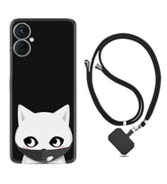 Tecno Spark 9T Kılıf Silikon Boyun Askılı İpli Desenli Silikon Pandemi Cat 1729