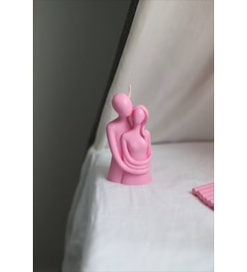 Kokulu Sevgili Sarılan Çift Dekoratif Mum