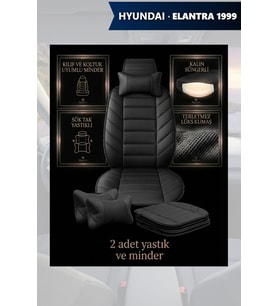 hyundai elantra 1999 Koltuk ve Kılıf uyumlu Lüks Yastık Siyah Minder 2 Minder 2 Yastık