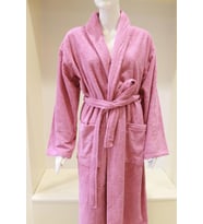 CottonVerse Şalyaka Bornoz – %100 Pamuk, Unisex Pembe-L/XL