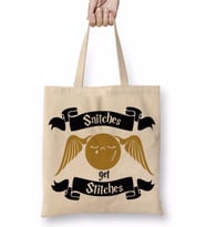 Harry Potter Snitches Get Stitches Bez Çanta Uzun Saplı