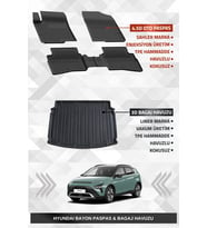 Sahler Hyundai Bayon 2021+ Uyumlu 4.5D Premium Havuzlu Paspas ve Liner Marka 3D Bagaj Havuzu