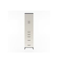 Hyperion Dolap 3 Raflı 5 Çekmeceli 2 Kapaklı 60x44x243 Antrasit-Aytaşı