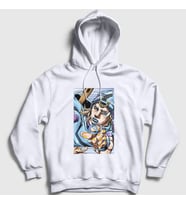Presmono Unisex Beyaz Johnny Joestar Anime Jojo Kapüşonlu Sweatshirt 321547tt