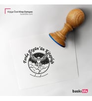 Baykuş Kişiye Özel Kitap Damgası Kitap Mührü Kaşe Kitap Mühür Özel Damga 393