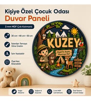 Kişiye Özel Çocuk Odası Duvar Paneli Çok Katmanlı MDF İsimli Tasarım