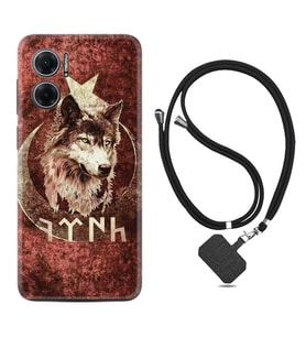 Xiaomi Redmi Note 11E Kılıf Resimli Boyun Askılı İpli Desenli Silikon Göktürk 3 1412