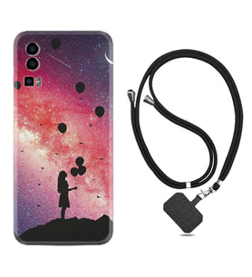General Mobile Gm 23 Kılıf Resimli Boyun Askılı İpli Desenli Silikon Flowers Cat 2 1349