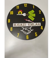 Emlak Ofisi Duvar Saati (Çok Şık Hediye isim yazılır)