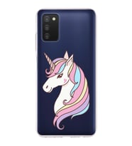 Samsung Galaxy A03s Uyumlu Kapak Unicorn Tasarımlı Şeffaf Silikon Kılıf