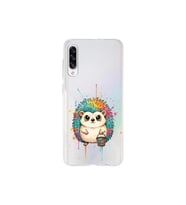 Samsung Galaxy A30S ile Uyumlu Splash Kirpi Tasarımlı Şeffaf Silikon Kılıf