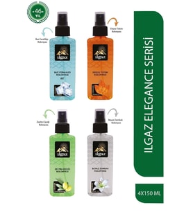 Buz Ferahlığı +Tütün+Zeytin Çiçeği+Beyaz Zambak Kolonyası 4X150 ml Sprey Kolonya