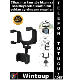 #TelefonTutucu 360 Derece Döner Evrensel Araç İçi Ayarlı Araba Dikiz Aynasına Takılan Telefon Tutucu