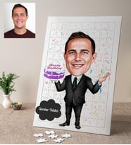 Karikatürlü Doğum Gününe Özel Kişiye Özel Puzzle