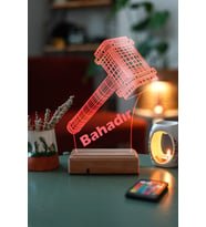 Kişiye Özel Hediye 3D Roket Dekoratif Led Gece Lambası