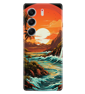 Camon 40 4G Kılıf Boutique Baskılı Resimli Retro Mountain Pcode -079