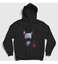Presmono Unisex Siyah Kakashi V2 Anime Naruto Kapüşonlu Sweatshirt 133627tt