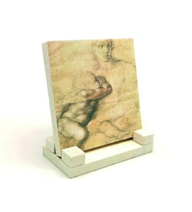 Eskiz çizim (Leonardo Da Vinci)Baskılı Doğaltaş Masaüstlük