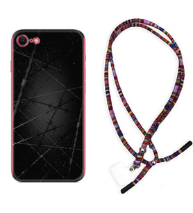 Apple iPhone 5 6 7 8 Plus Se XR Kılıf Boyun Asklı Rasta Silikon Dikenli Tel 1779