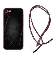 Apple iPhone 5 6 7 8 Plus Se XR Kılıf Boyun Asklı Rasta Silikon Dikenli Tel 1779