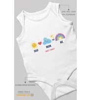 Dad mom me sweet family Sıfır Kollu Bebek Zıbını %100 Pamuk