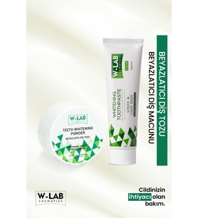W-Lab Cosmetics Diş Beyazlatma Seti Çay,Kahve ve Sigara Lekesi Karşıtı Kalıcı Etkili