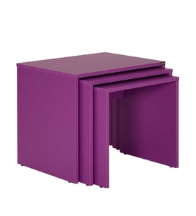 Adore Mobilya Trıple Zigon Sehpa - Mor 55x47x40 cm (GxYxD)