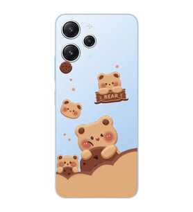 Xiaomi Redmi 12 Uyumlu Uyumlu Bear Tasarımlı Şeffaf Telefon Kılıfı