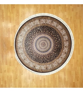 Minyatür 200 x 200 Yuvarlak İpek Halı