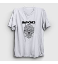 Presmono Unisex Beyaz Skull Ramones T-Shirt 170480tt (Beyaz)