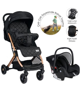 Lorelli Fiorano Kabin Boy & Travel Set Bebek Arabası - Black (Standart)